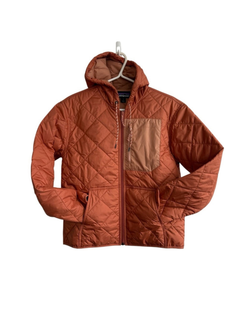 Patagonia Women's Diamond Quilted Bomber Hoody Sz Small in Red Potter